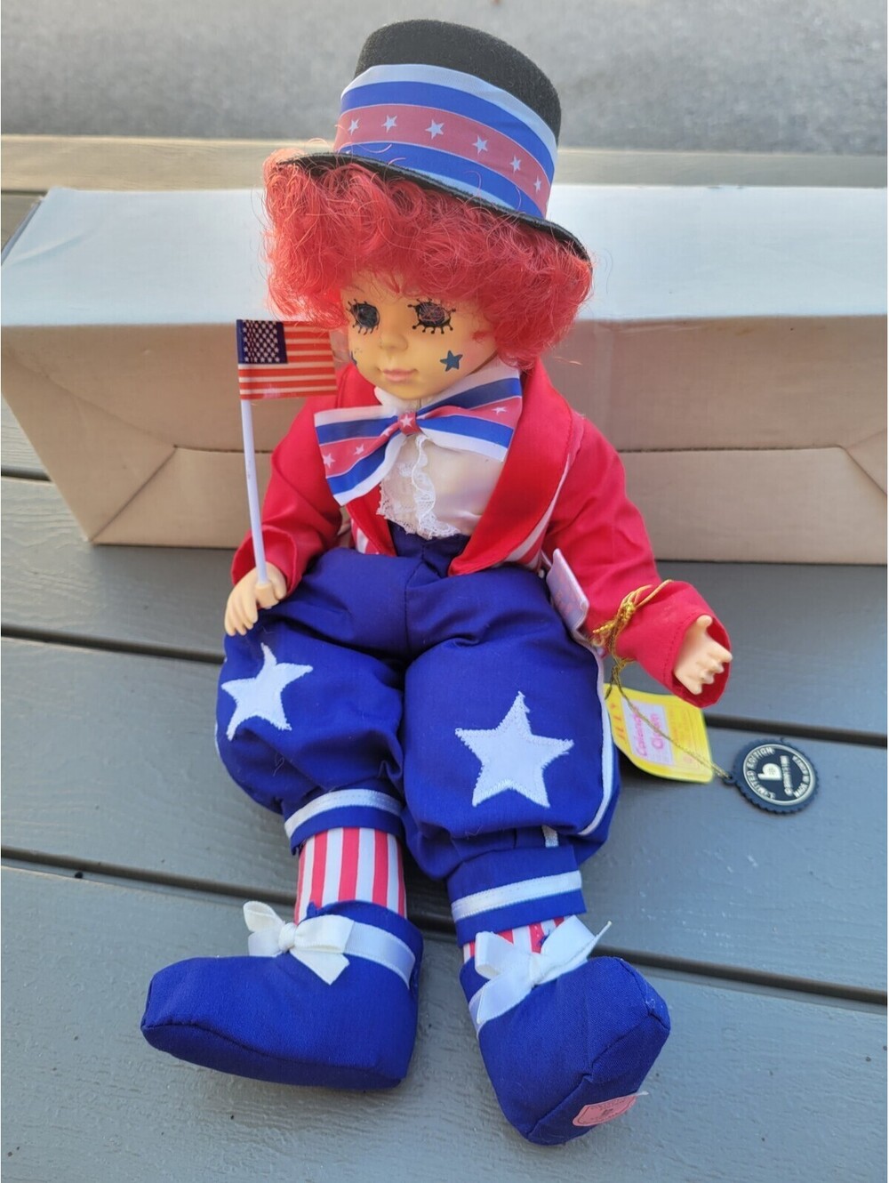 Brinn's 1988 Collectible Eddition Clown July Calendar Doll 14" Made In KOREA